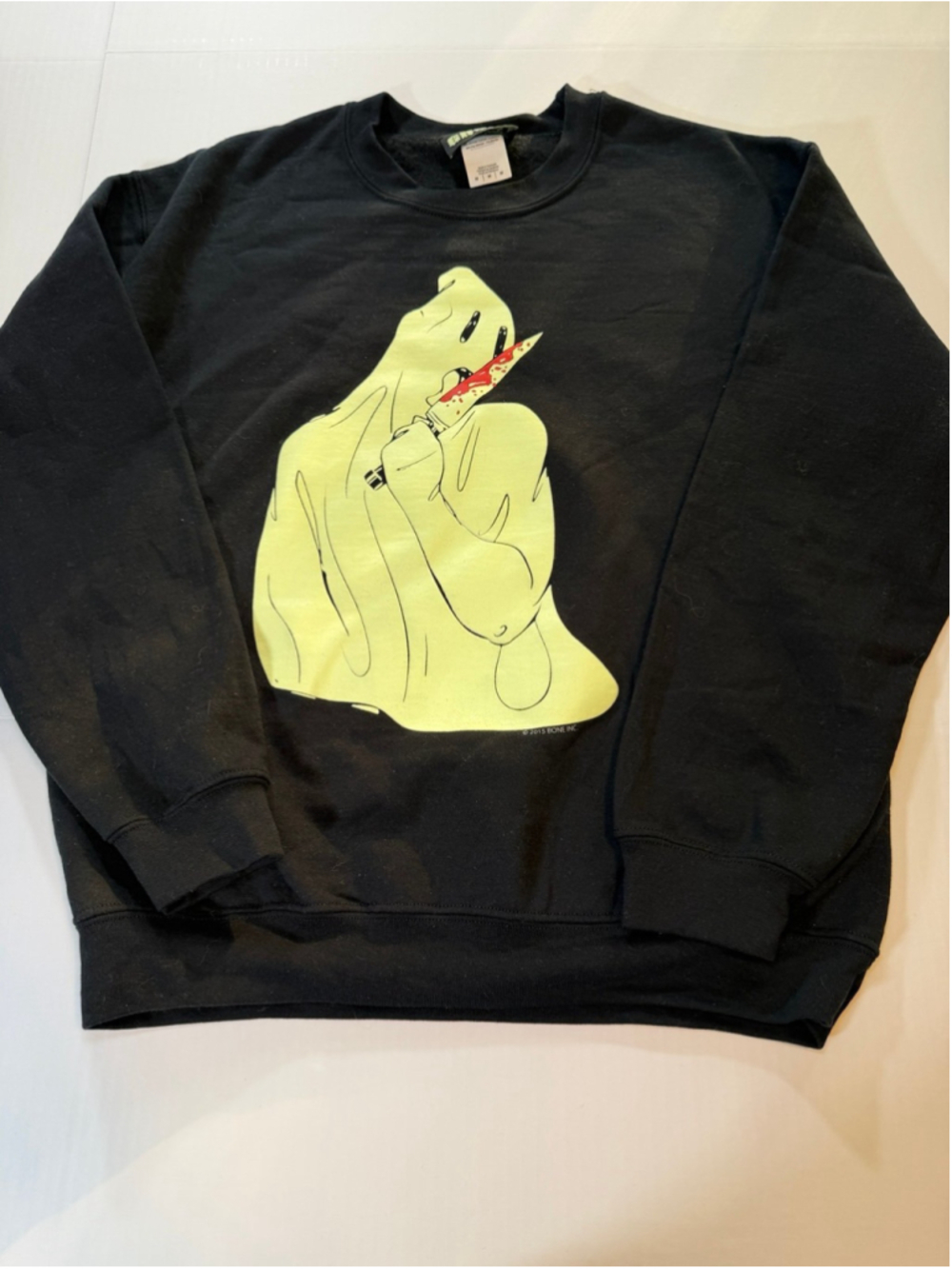 GHOST 2015 Glow in the Dark Horror Sweatshirt Medium Bloody Knife Graphic
